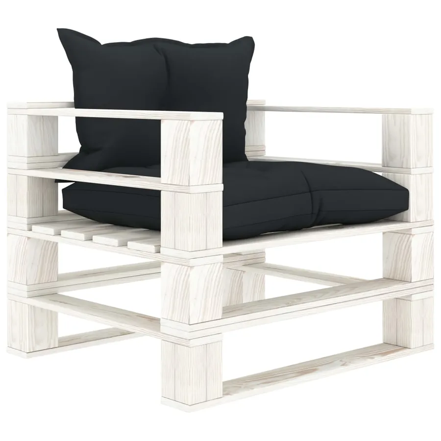 Canapé palette de jardin avec coussins anthracite Bois
