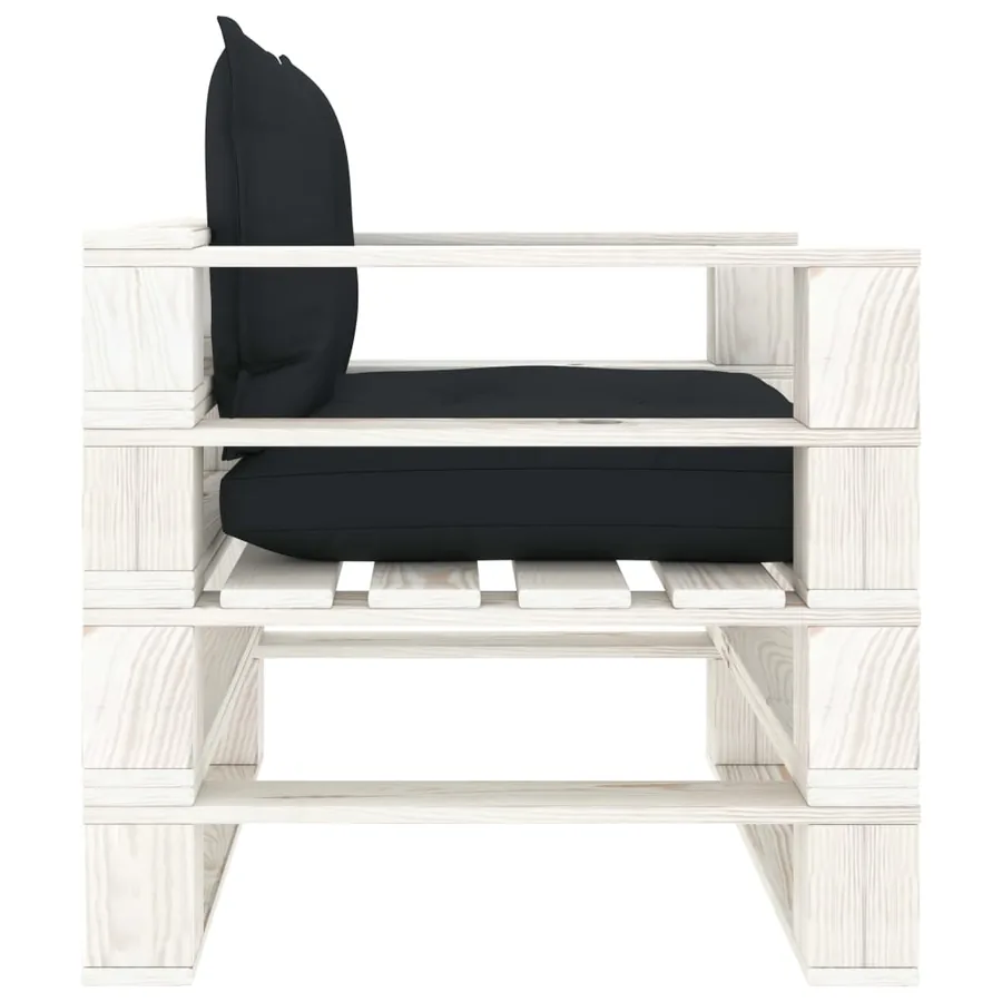 Canapé palette de jardin avec coussins anthracite Bois - 3