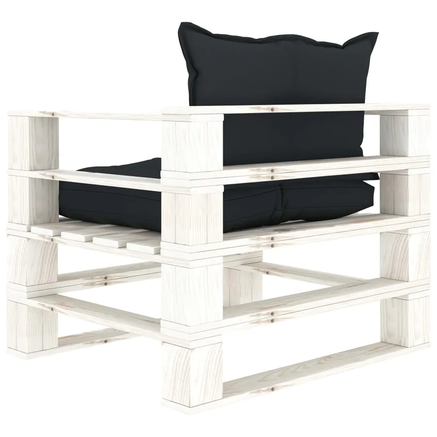 Canapé palette de jardin avec coussins anthracite Bois - 4