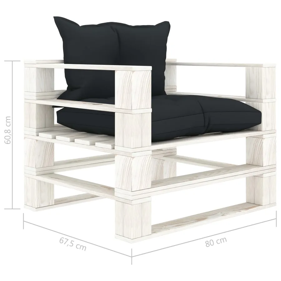 Canapé palette de jardin avec coussins anthracite Bois - 6