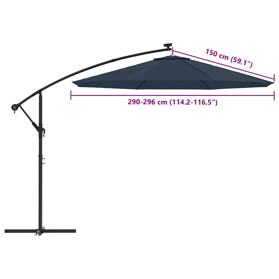 Tissu de remplacement pour parasol déporté bleu 300 cm - 8