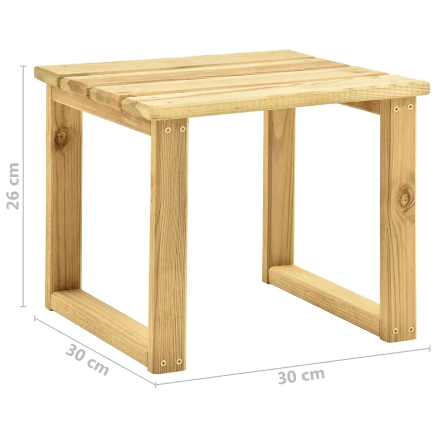 Chaise longue de jardin avec table et coussin Pin imprégné - 9