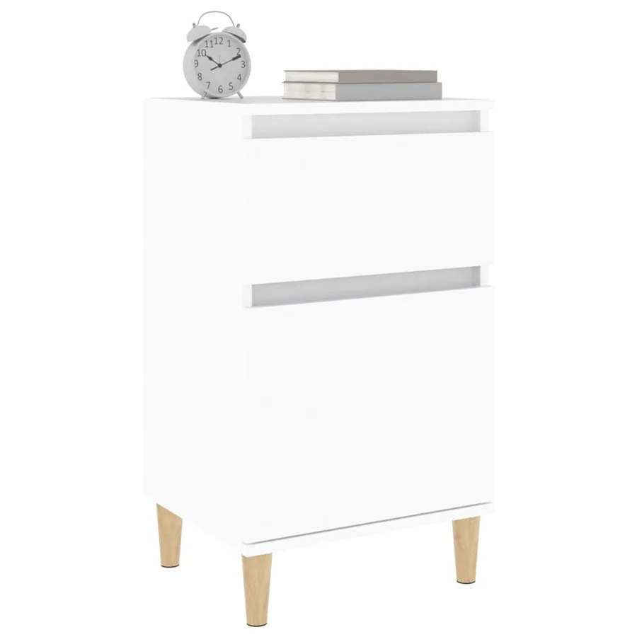 Tables de chevet 2 pcs blanc 40x35x70 cm - 4