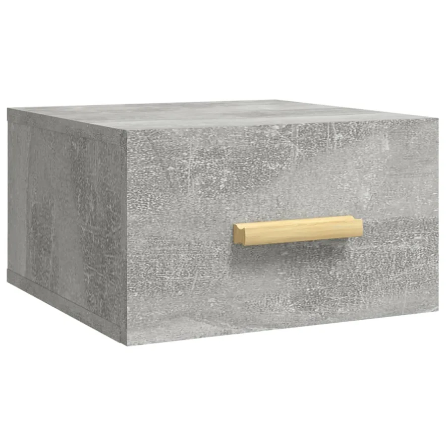 Table de chevet murale gris béton 35x35x20 cm - 2