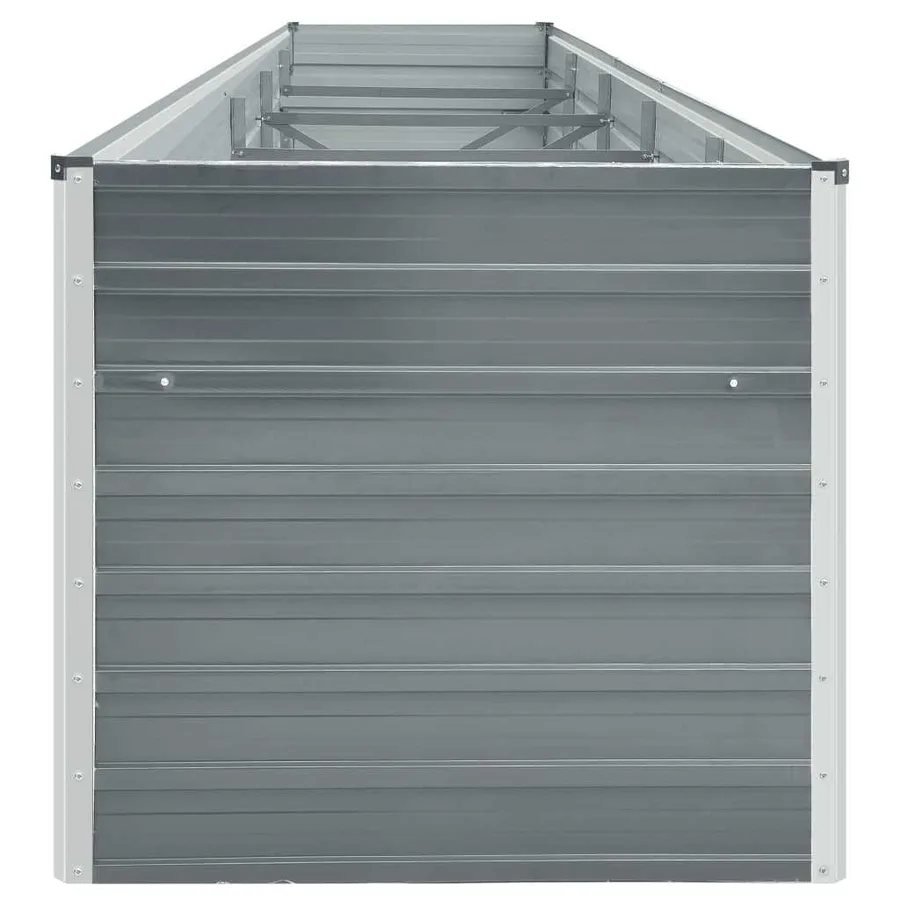 Lit surélevé de jardin Acier galvanisé 400x80x45 cm Gris - 4