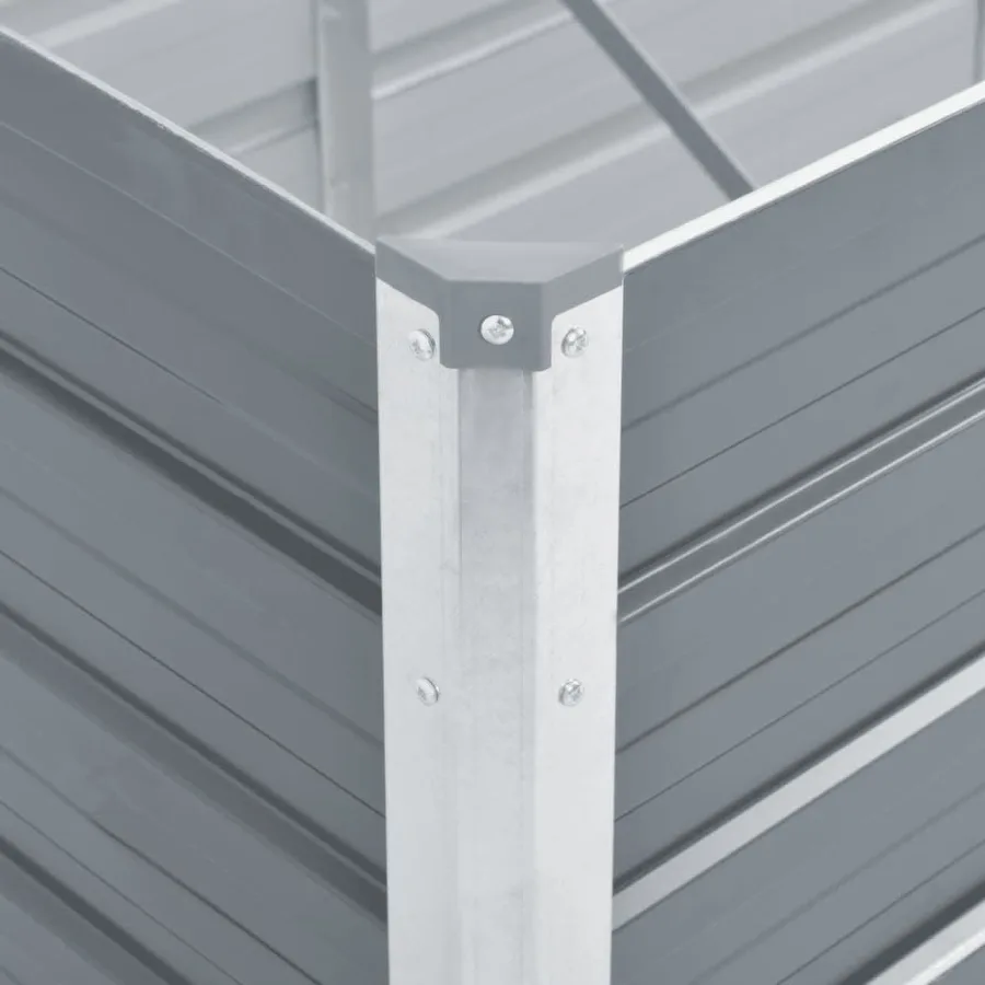 Lit surélevé de jardin Acier galvanisé 400x80x45 cm Gris - 6
