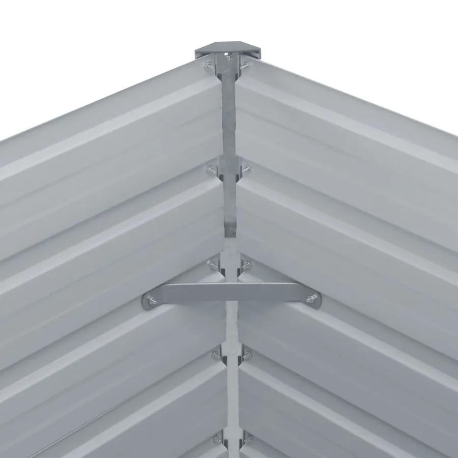 Lit surélevé de jardin Acier galvanisé 400x80x45 cm Gris - 7