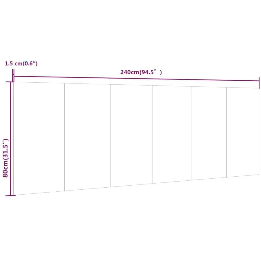 Tête de lit murale Sonoma gris 240x1,5x80 cm Bois d'ingénierie - 7