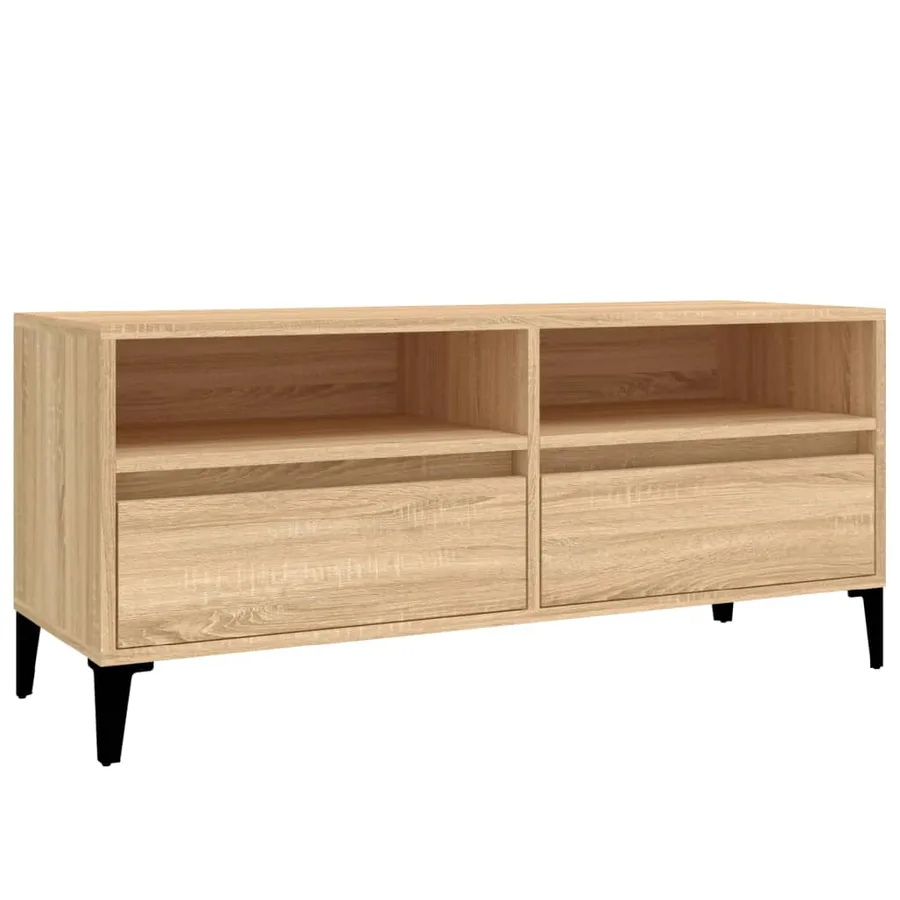 Meuble TV chêne sonoma 100x34,5x44,5 cm bois d'ingénierie - 2