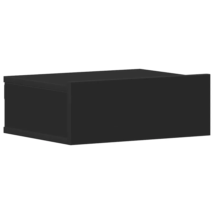 Table de chevet flottante noir 40x30x15 cm Bois d'ingénierie - 2