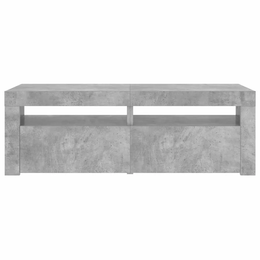 Meuble TV avec lumières LED gris béton 120x35x40 cm - 8