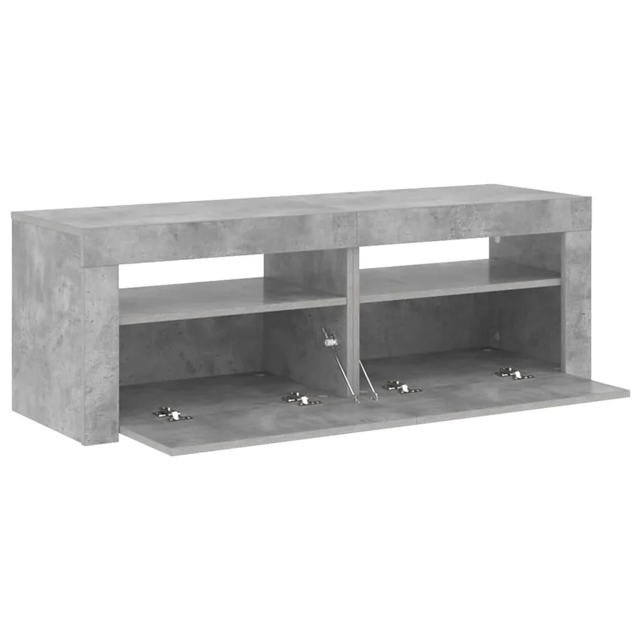 Meuble TV avec lumières LED gris béton 120x35x40 cm - 9