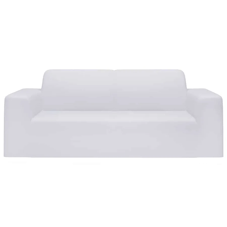 Housse extensible de canapé 2 places Blanc Jersey de polyester - 3
