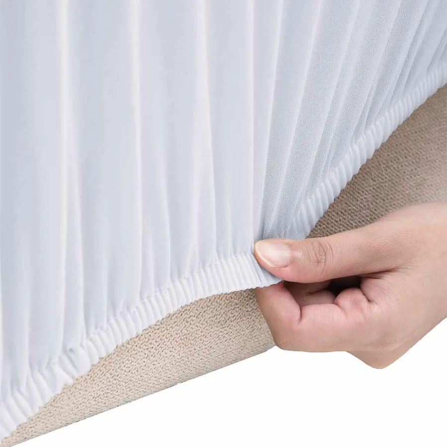Housse extensible de canapé 2 places Blanc Jersey de polyester - 4