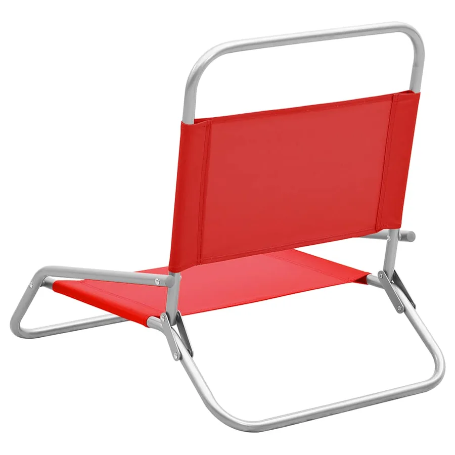 Chaises de plage pliables lot de 2 Rouge Tissu - 5
