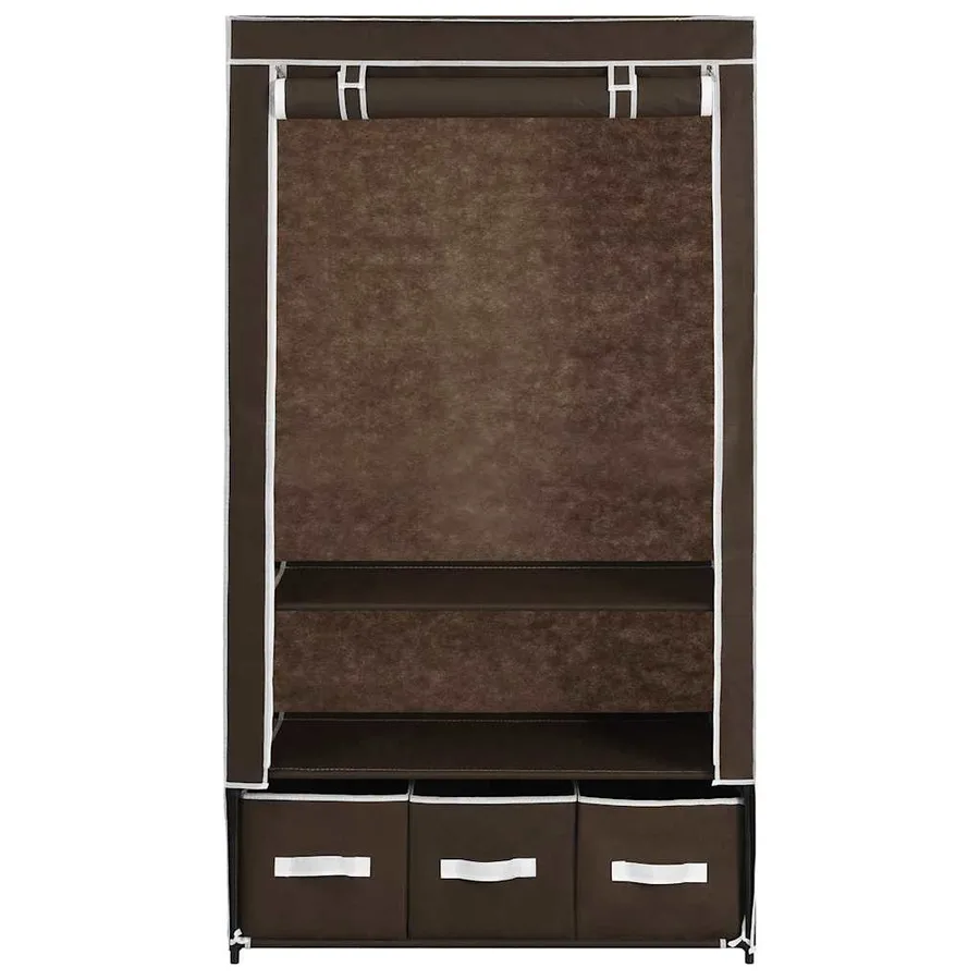 Garde-robe Marron 87x49x159 cm Tissu - 4