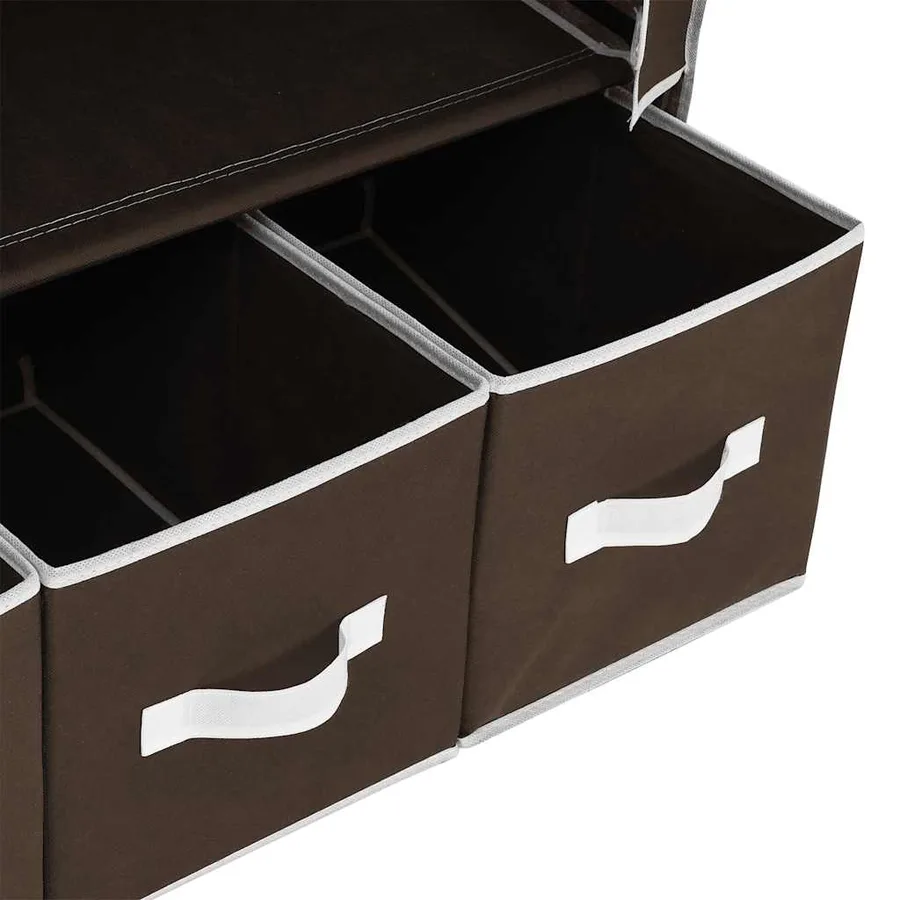 Garde-robe Marron 87x49x159 cm Tissu - 7