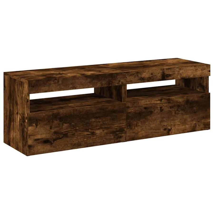 Meubles TV 2 pcs avec lumières LED Chêne fumé 60x35x40 cm - 6