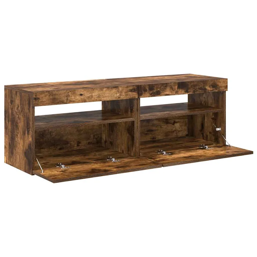 Meubles TV 2 pcs avec lumières LED Chêne fumé 60x35x40 cm - 7
