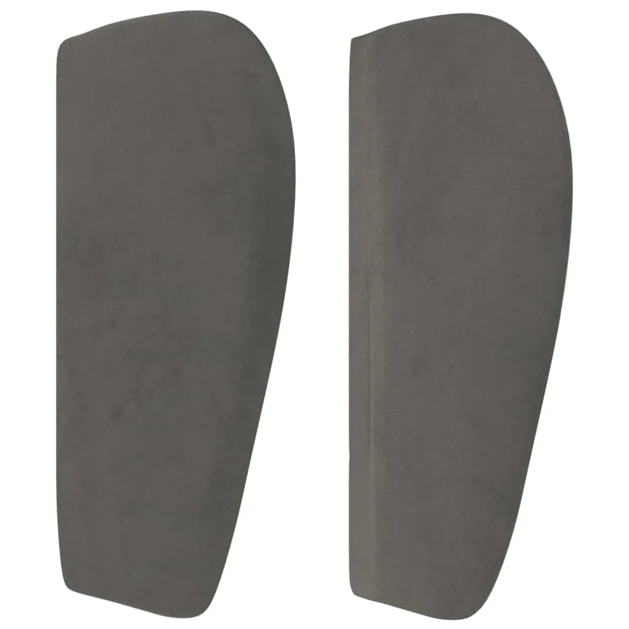 Tête de lit avec oreilles Gris foncé 163x23x78/88 cm Velours - 4