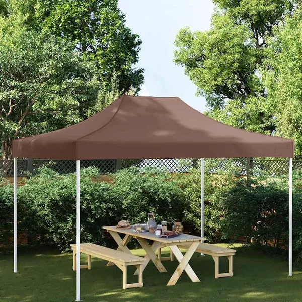 Toit de tente de réception 4x3 m Marron 270 g/m²