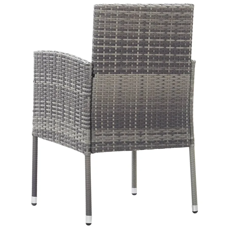 Chaises de jardin coussins gris foncé 4 pcs gris résine tressée - 5