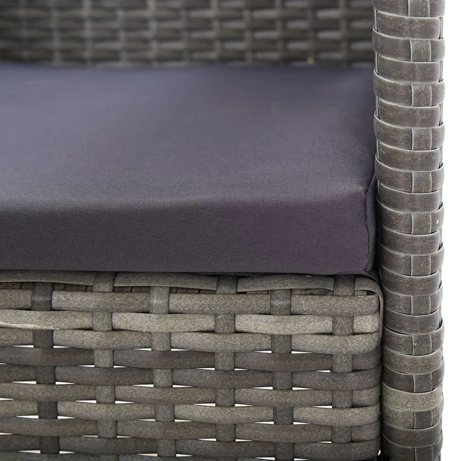 Chaises de jardin coussins gris foncé 4 pcs gris résine tressée - 6
