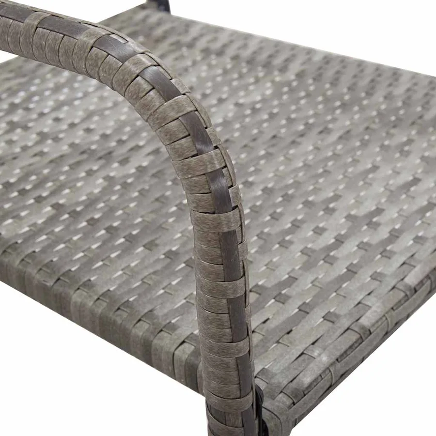 Chaise à dîner de jardin empilable lot de 6 gris résine tressée - 6