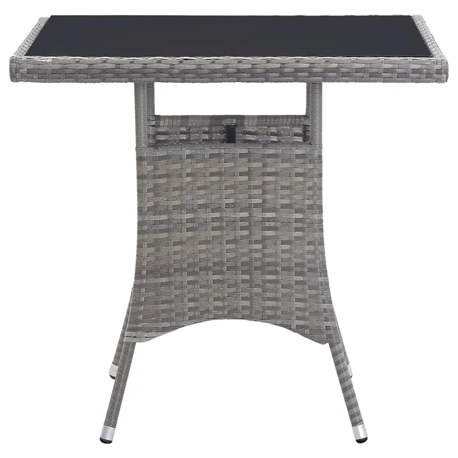 Table de jardin gris 80x80x74 cm résine tressée - 3