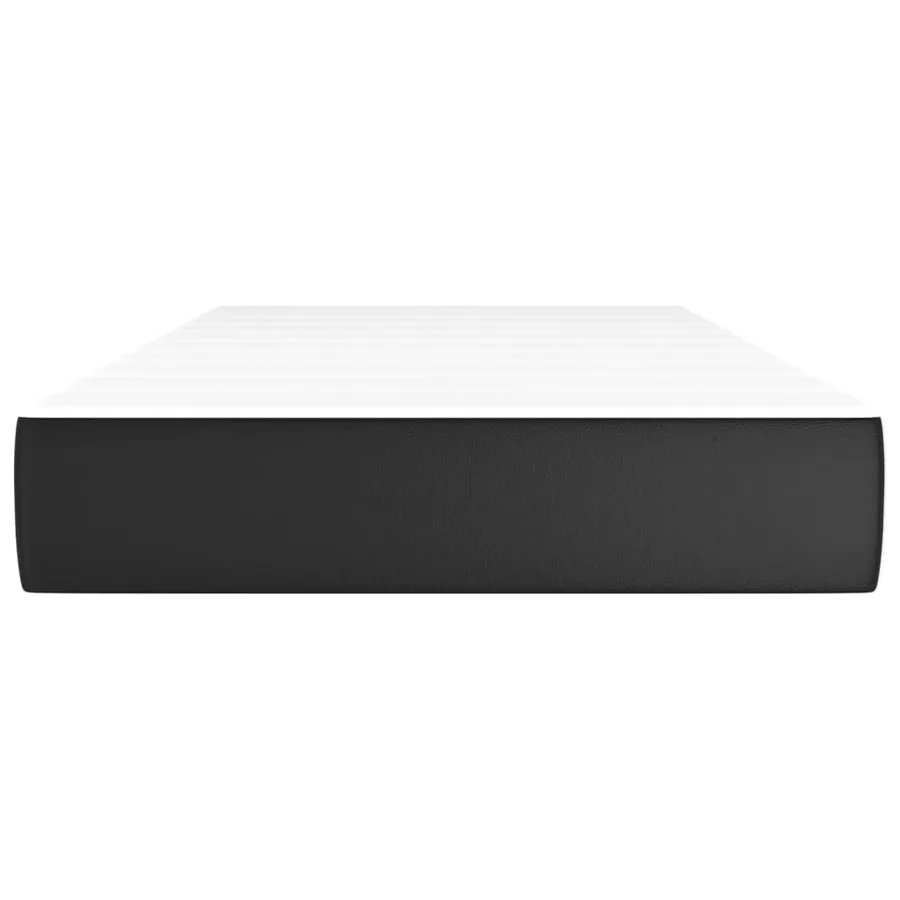 Matelas de lit à ressorts ensachés fermeté moyenne Noir 100x200x20cm Similicuir - 3