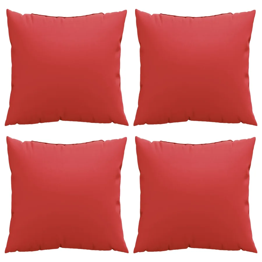 Coussins de canapé lot de 4 rouge 60x60 cm tissu - 4