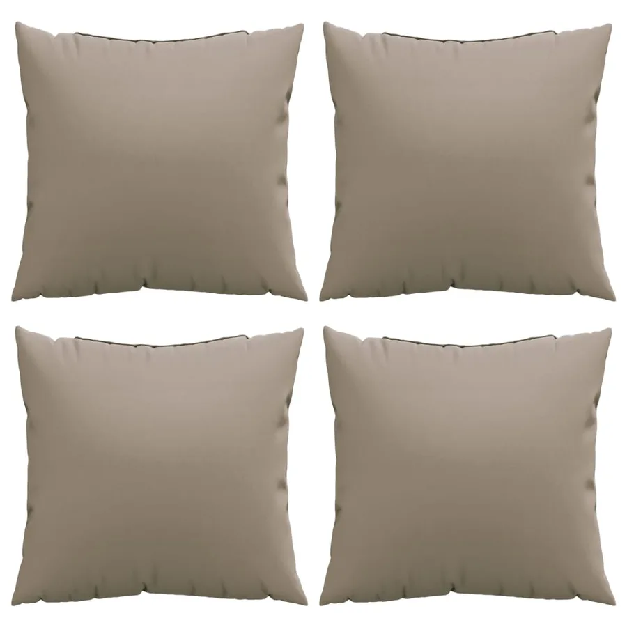 Coussins de canapé lot de 4 taupe 40x40 cm tissu - 4