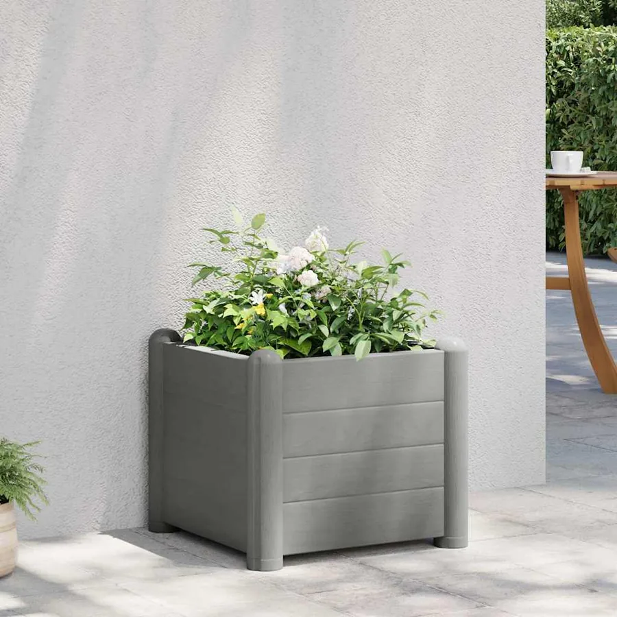 Lit surélevé de jardin PP Gris pierre 43x43x35 cm