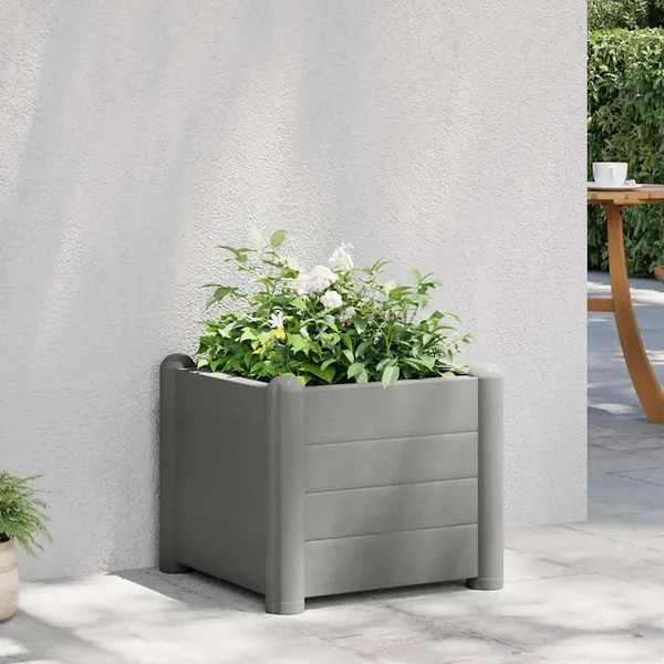 Lit surélevé de jardin PP Gris pierre 43x43x35 cm