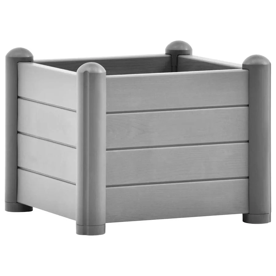 Lit surélevé de jardin PP Gris pierre 43x43x35 cm - 2