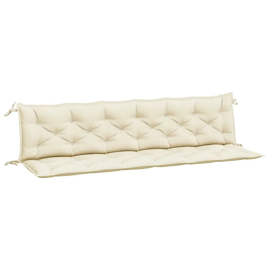 Coussins de banc de jardin lot de 2 blanc crème tissu Oxford - 2