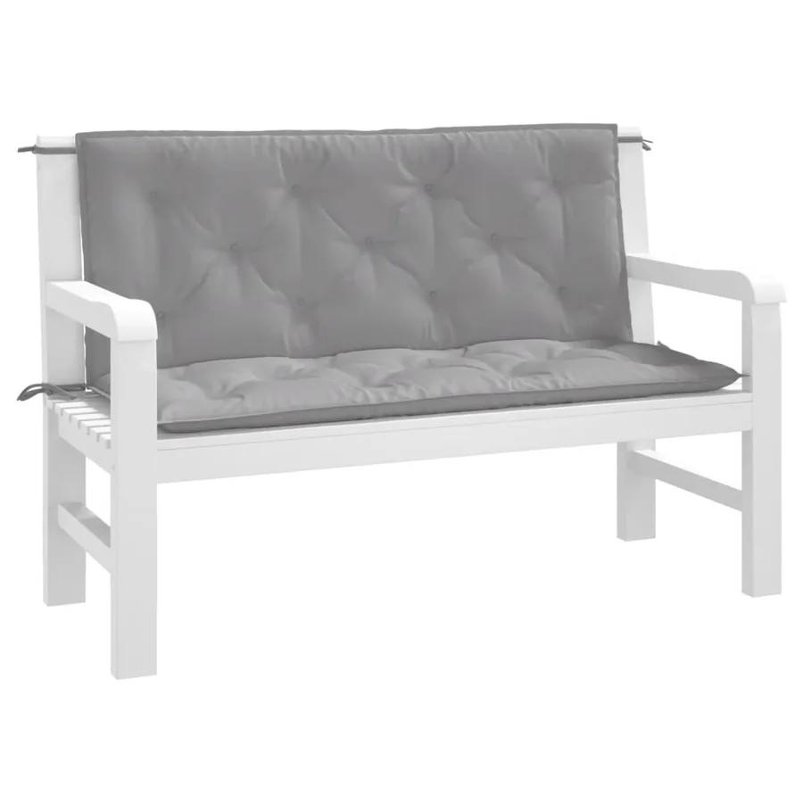 Coussins de banc jardin lot de 2 gris 120x50x7 cm tissu Oxford - 3