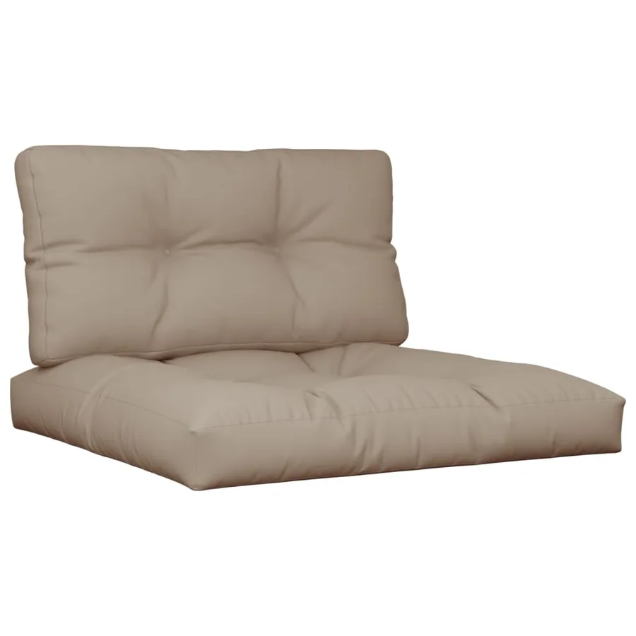 Coussins de palette lot de 2 taupe tissu - 2