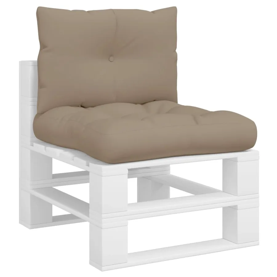 Coussins de palette lot de 2 taupe tissu - 3