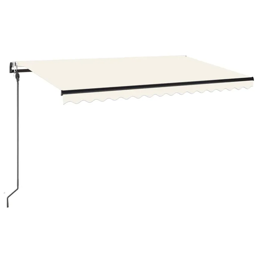 Auvent automatique avec capteur de vent et LED 400x300 cm Crème - 2