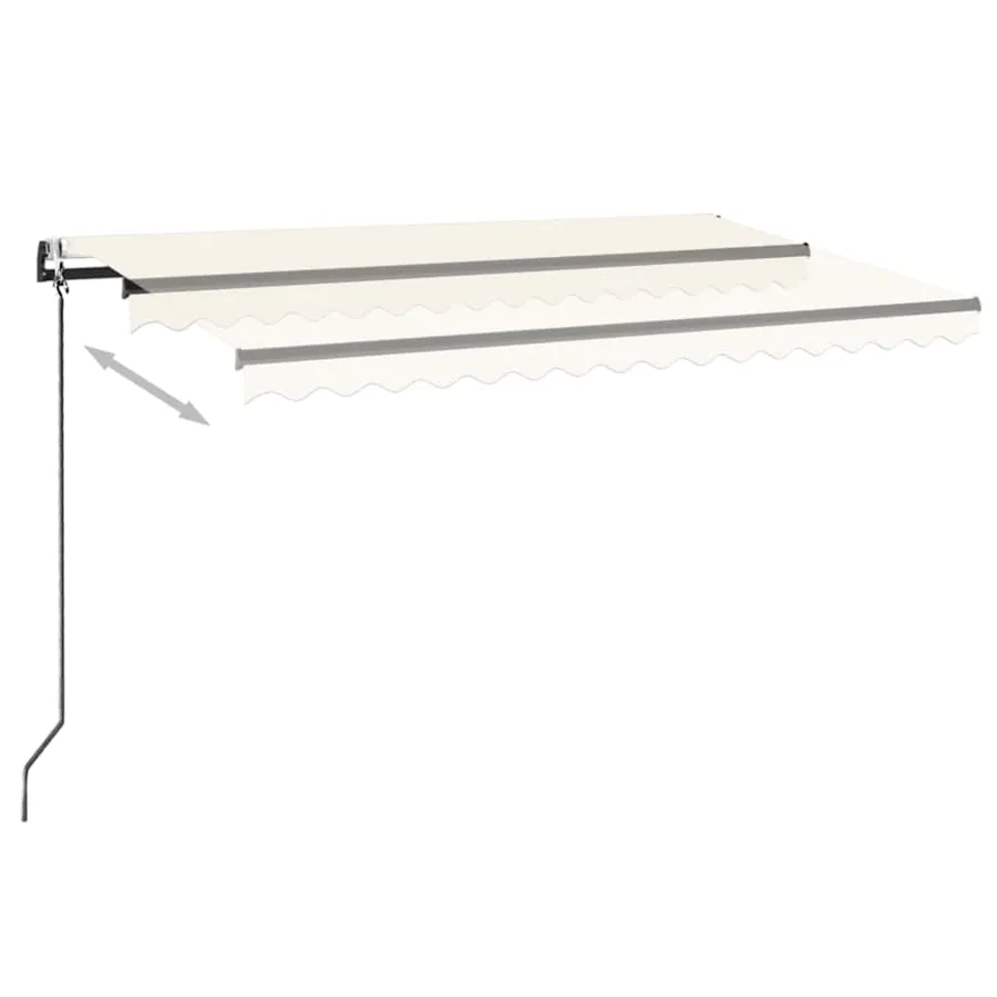 Auvent automatique avec capteur de vent et LED 400x300 cm Crème - 3