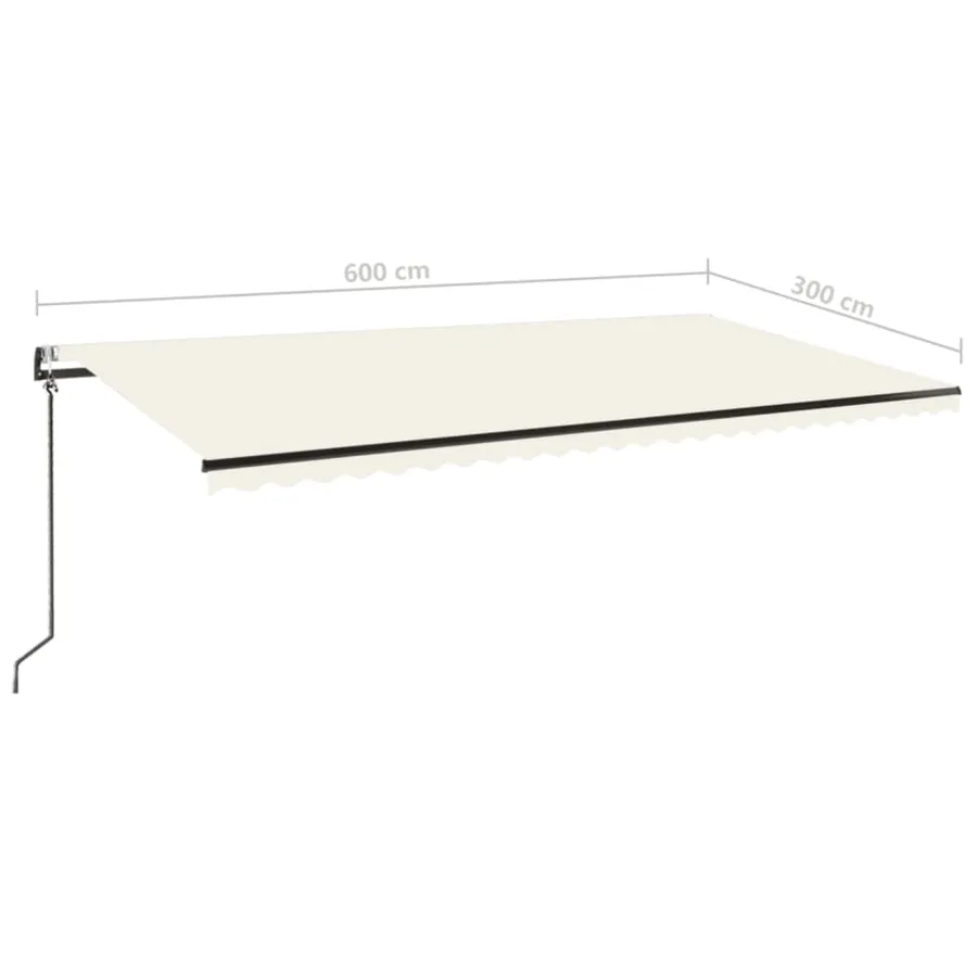 Auvent rétractable automatique 600x300 cm Crème - 9