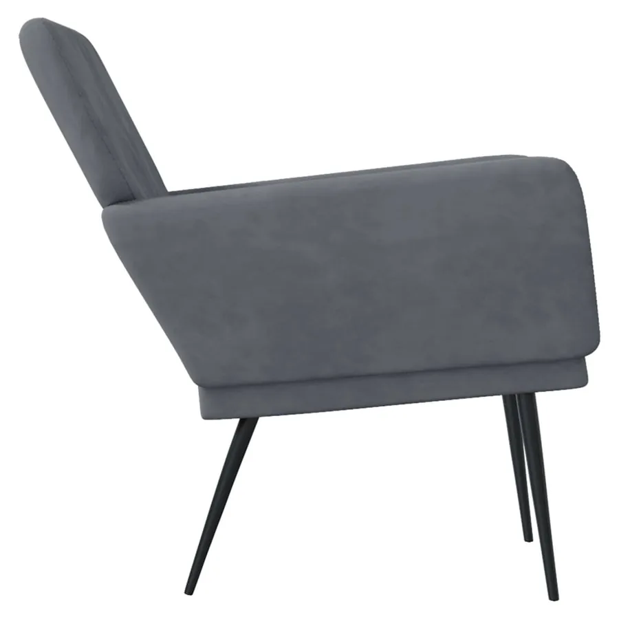 Fauteuil Gris foncé 62x79x79 cm Velours - 4