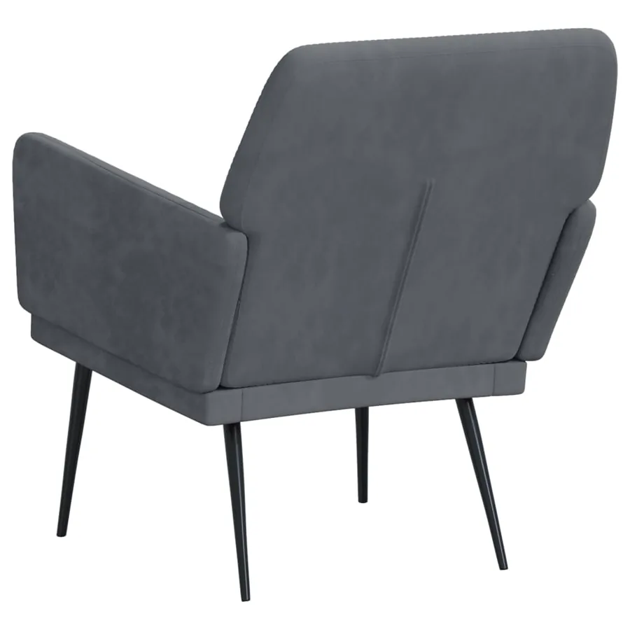 Fauteuil Gris foncé 62x79x79 cm Velours - 5
