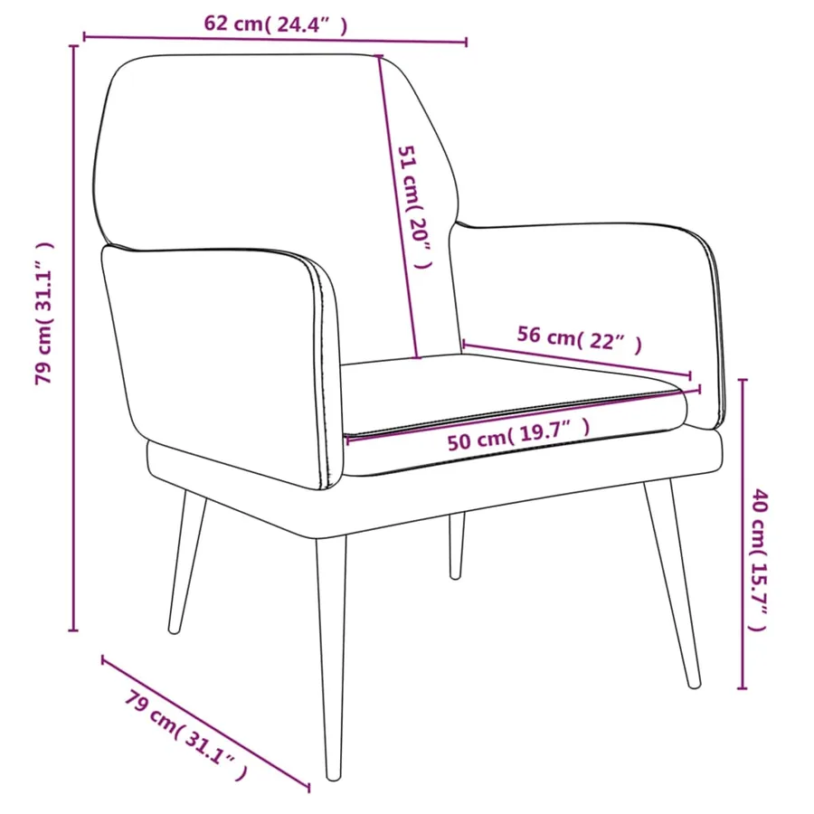 Fauteuil Gris foncé 62x79x79 cm Velours - 8