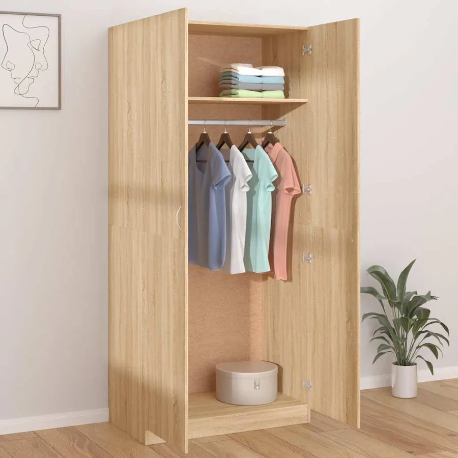 Garde-robe Chêne sonoma 90x52x200 cm Bois d’ingénierie - 3