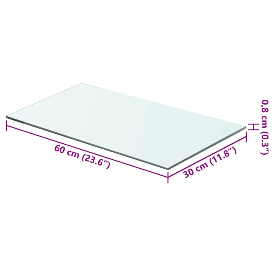 Panneau pour étagère Verre transparent 60 x 30 cm - 3