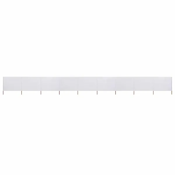 Paravent 9 panneaux Tissu 1200 x 160 cm Blanc sable