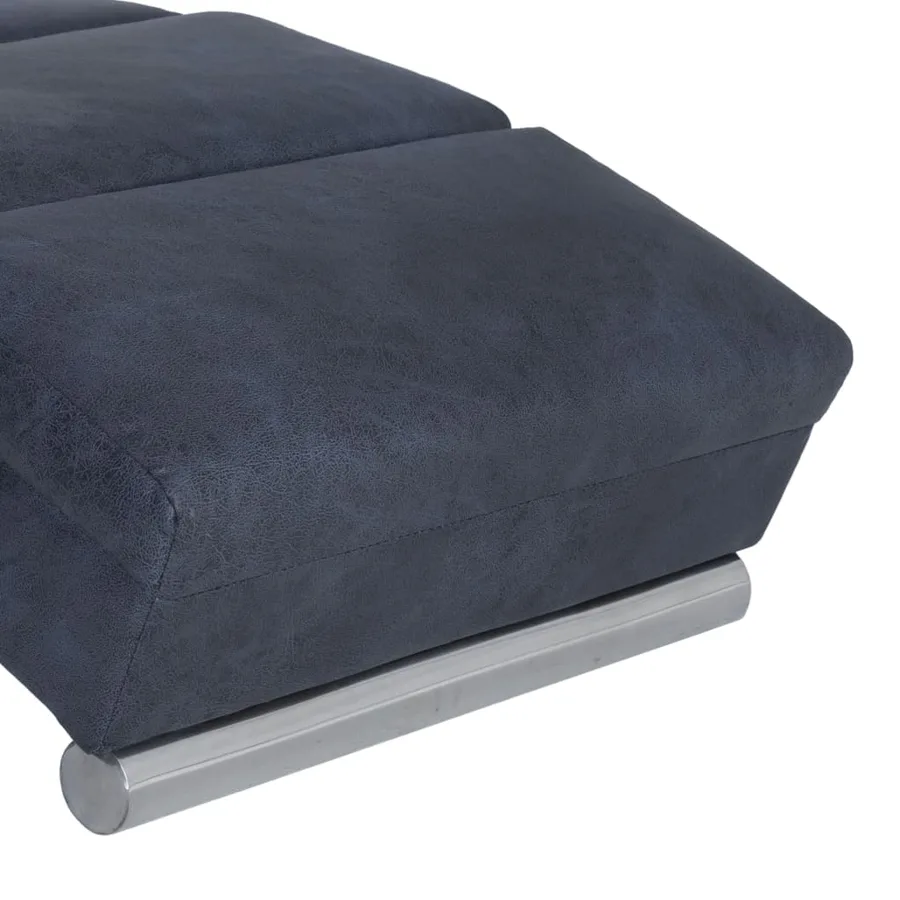 Chaise longue de longue Gris Similicuir daim - 6