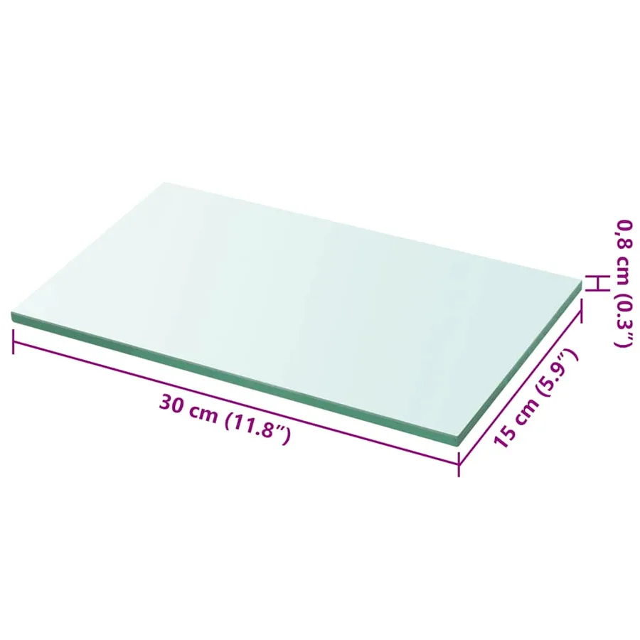 Panneaux d'étagère 2 pcs Verre Transparent 30 x 15 cm - 4